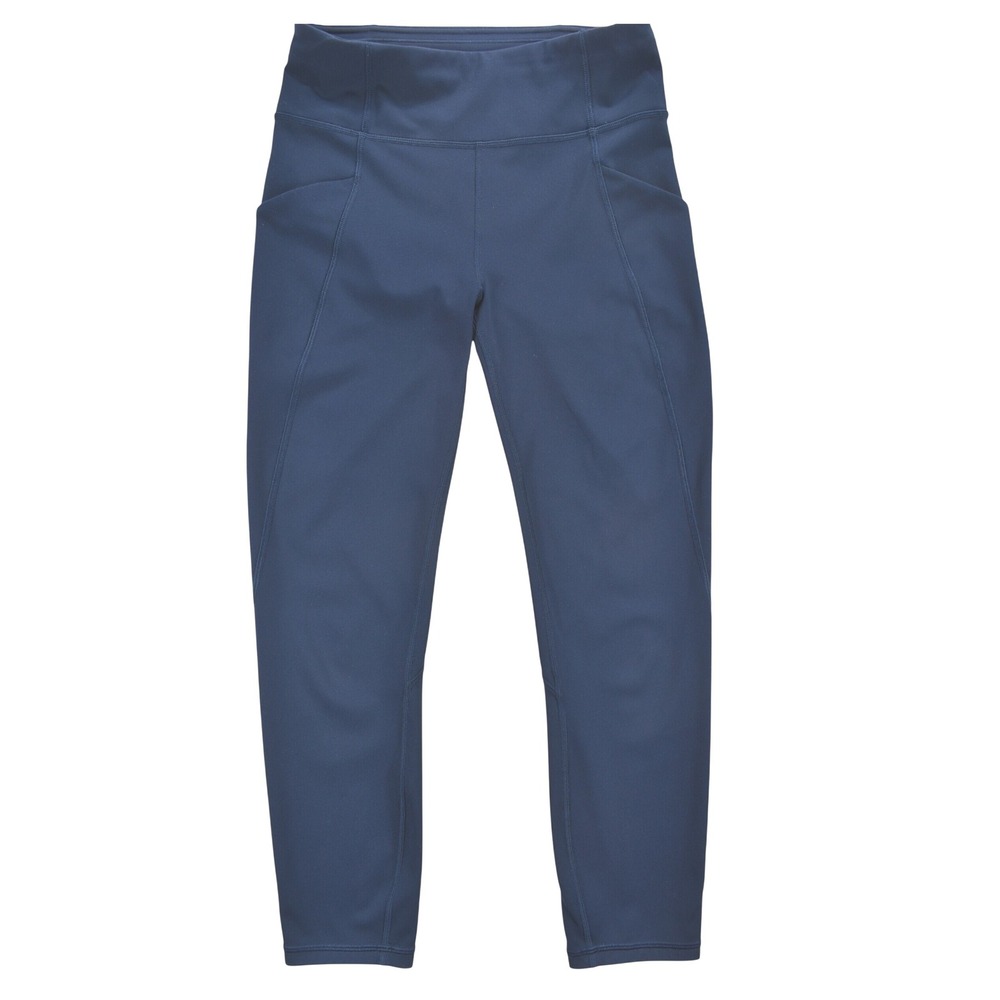 Lululemon Navy Blue High Rise Crop Leggings with Pockets Size 4 23 Inch Inseam